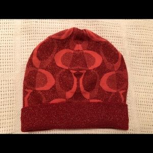 EUC Coach Pink Wool Knit Hat